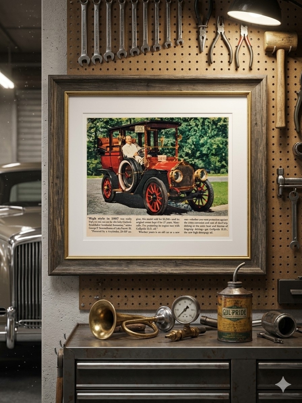 Vintage Red Automobile Print